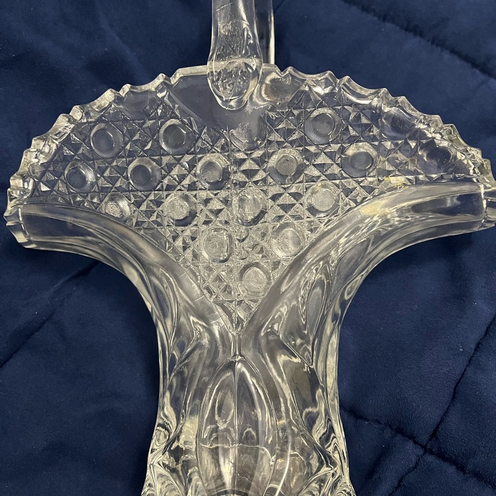 Vintage diamonds and buttons cut glass crystal vase